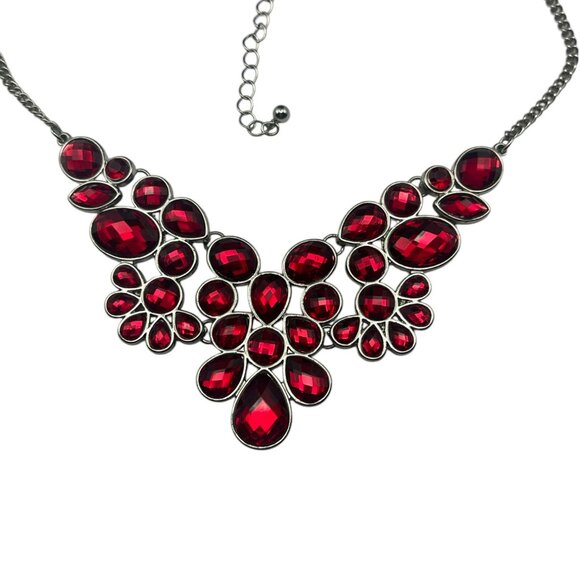**Lady in Red Teardrop Gemstone Pendant Necklace - Picture 6 of 12